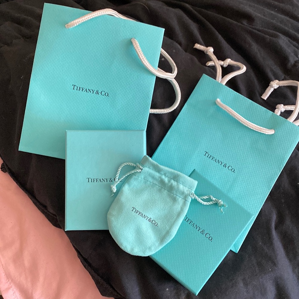 Tiffany and Co bags, dust bag, & two boxes